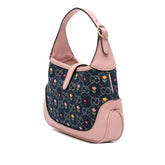 Limited Edition Mini GG Denim Embroidered Floral Jackie 1961 Crossbody